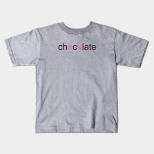 Chocolate Big Love Shirt with Pink Hearts Kids T-Shirt